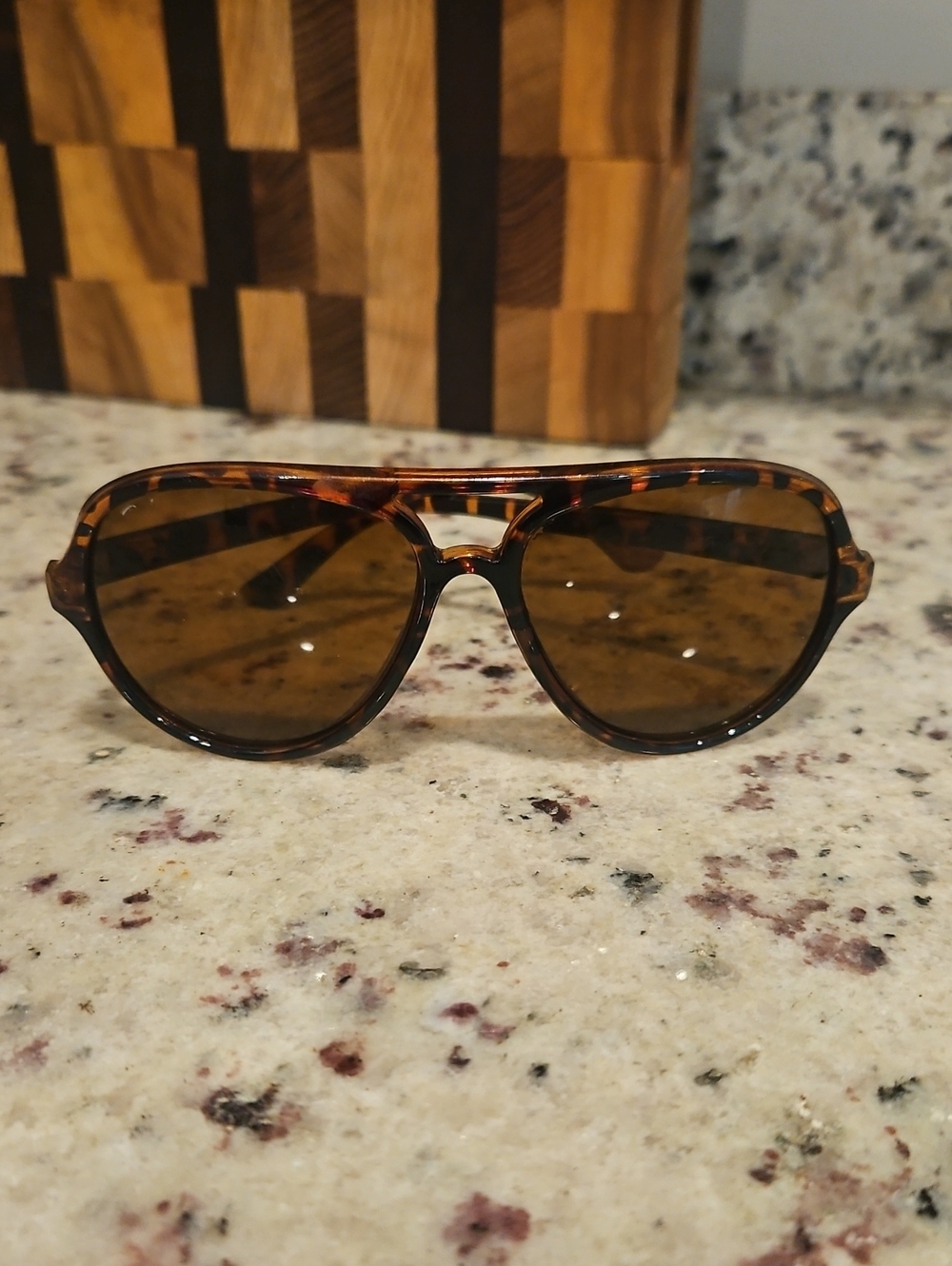 Tortoise Shell Aviator Sunglasses - Brown Lenses